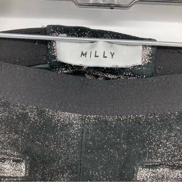 MILLY Shimmer Lambskin Leather
Raw Hem Pants - Picture 5 of 10